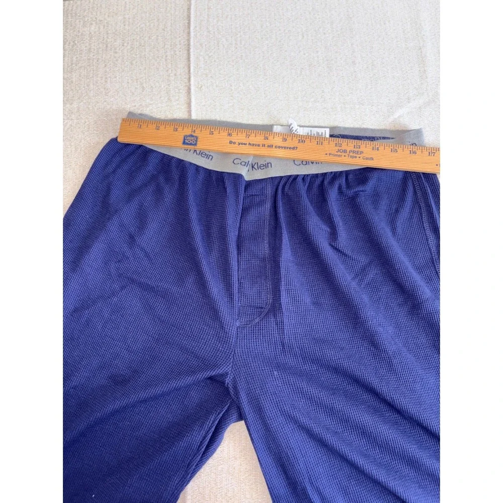 Calvin Klein Mens Navy Blue gray  Waffle Knit‎  Pajama Pants Joggers Size xl